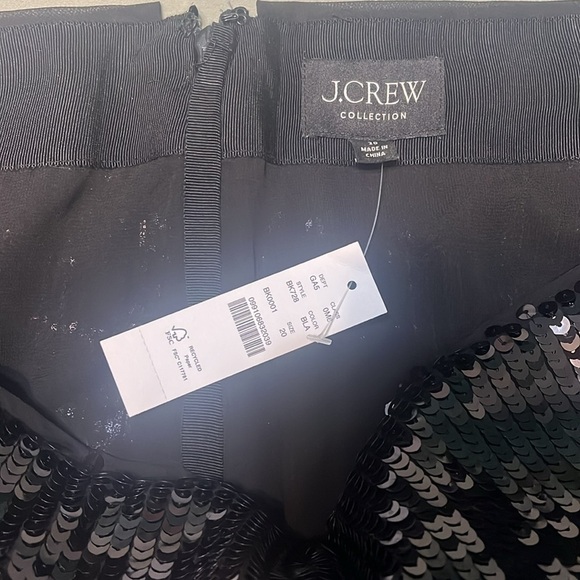 NWT J Crew Black Sequin Lined Zip Back Mini Skirt 20 - Picture 6 of 7